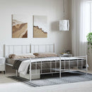 vidaXL fehér fém ágykeret fej- és lábtámlával 193 x 203 cm
