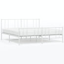 vidaXL fehér fém ágykeret fej- és lábtámlával 200x200 cm