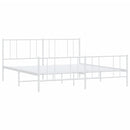 vidaXL fehér fém ágykeret fej- és lábtámlával 200x200 cm