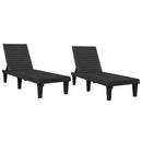 vidaXL 2 db fekete polipropilén napozóágy 155 x 58 x 83 cm
