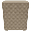 vidaXL világosbarna polipropilén kerti asztal levehető fedéllel