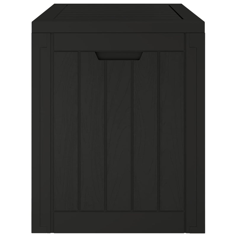 vidaXL fekete polipropilén kerti tárolóláda 55,5x43x53 cm