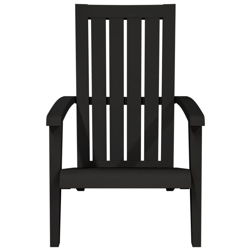 vidaXL 2 db fekete polipropilén kerti adirondack szék