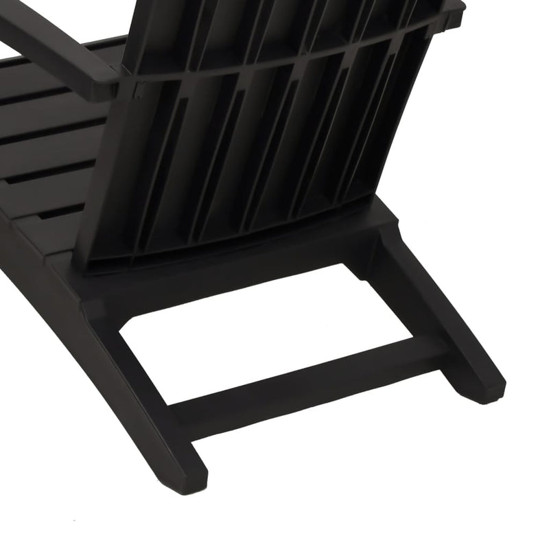 vidaXL 2 db fekete polipropilén kerti adirondack szék