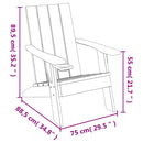 vidaXL világosbarna polipropilén kerti adirondack szék 75x88,5x89,5 cm