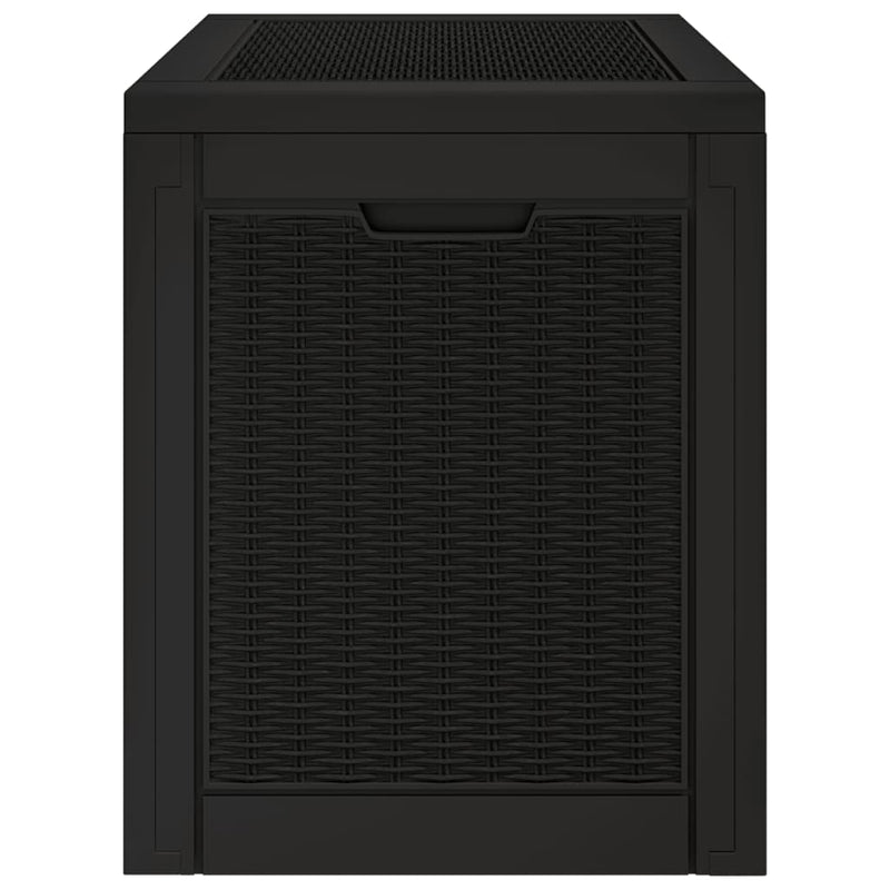 vidaXL fekete polipropilén kerti tárolóláda 55,5x43x53 cm