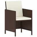 vidaXL 6 részes barna polyrattan kerti étkezőgarnitúra párnával