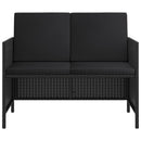 vidaXL 6 részes fekete polyrattan kerti étkezőgarnitúra párnákkal