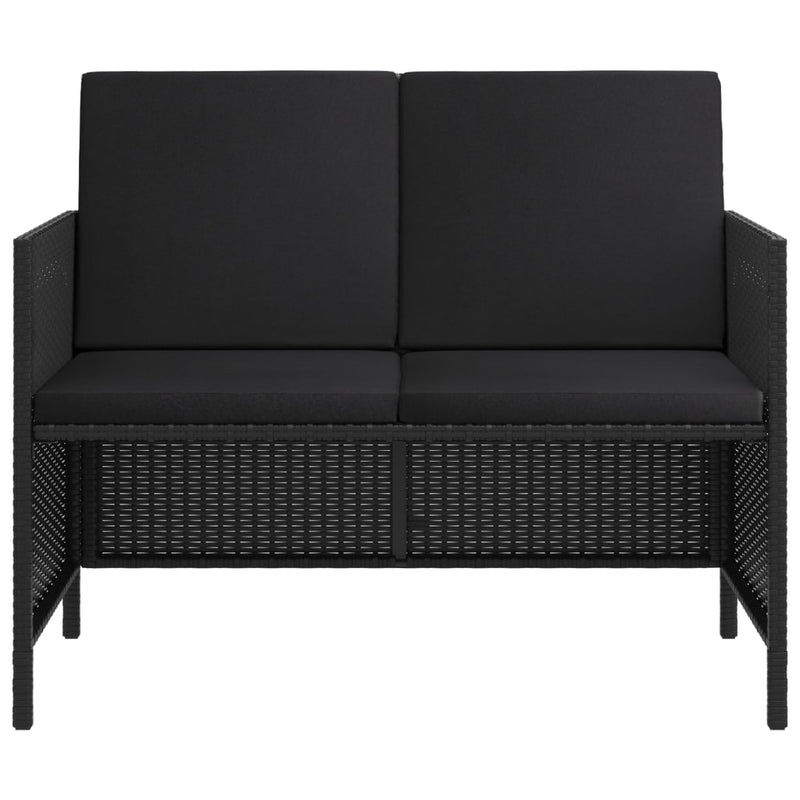 vidaXL 6 részes fekete polyrattan kerti étkezőgarnitúra párnákkal