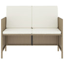 vidaXL 6 részes bézs polyrattan kerti étkezőgarnitúra párnákkal