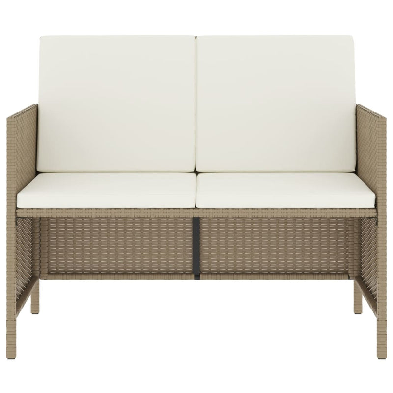 vidaXL 6 részes bézs polyrattan kerti étkezőgarnitúra párnákkal