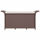 vidaXL barna polyrattan kerti pad párnával 116 x 46 x 57 cm