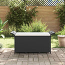 vidaXL fekete polyrattan kerti pad párnával 116 x 46 x 57 cm