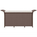 vidaXL barna polyrattan kerti pad párnával 116 x 46 x 57 cm