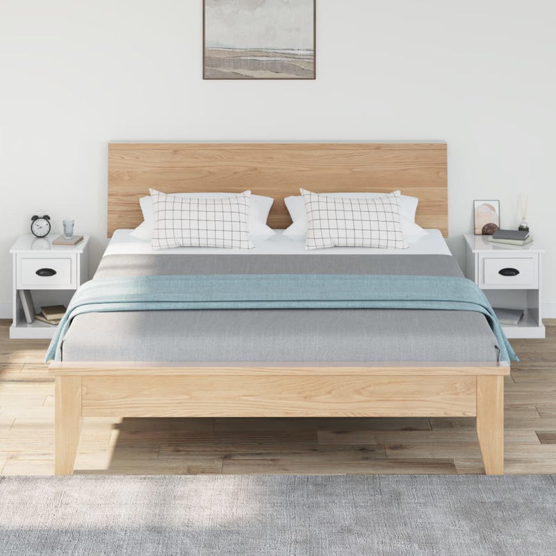 vidaXL 2 db magasfényű fehér szerelt fa éjjeliszekrény 39x39x47,5 cm