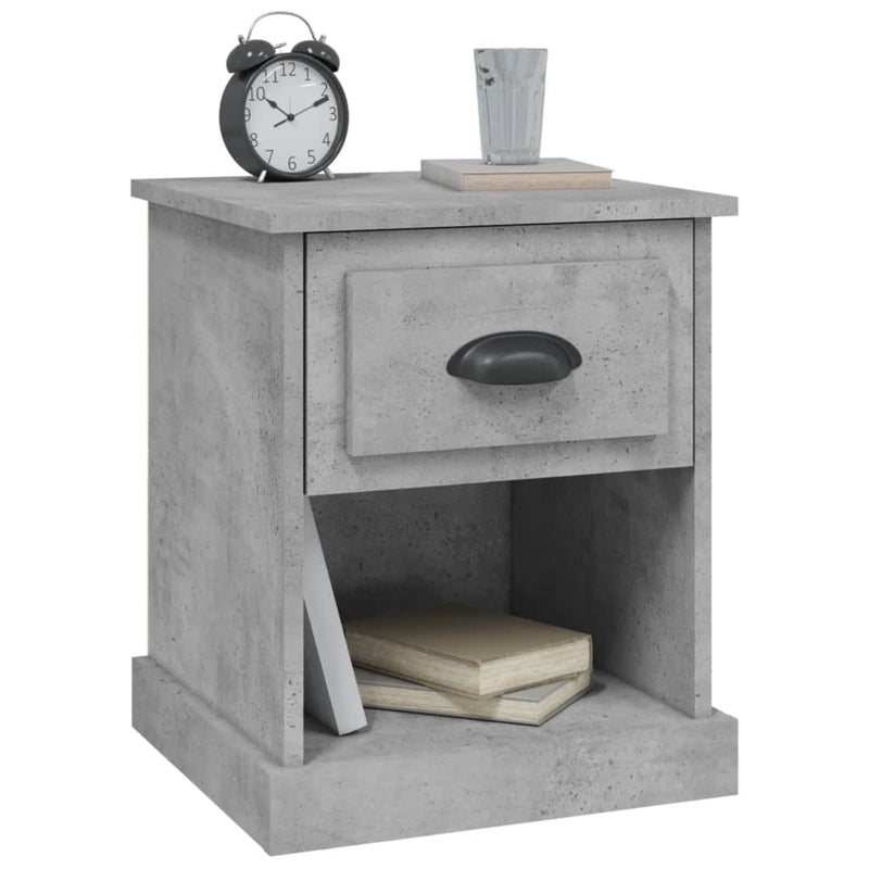 vidaXL 2 db betonszürke szerelt fa éjjeliszekrény 39 x 39 x 47,5 cm