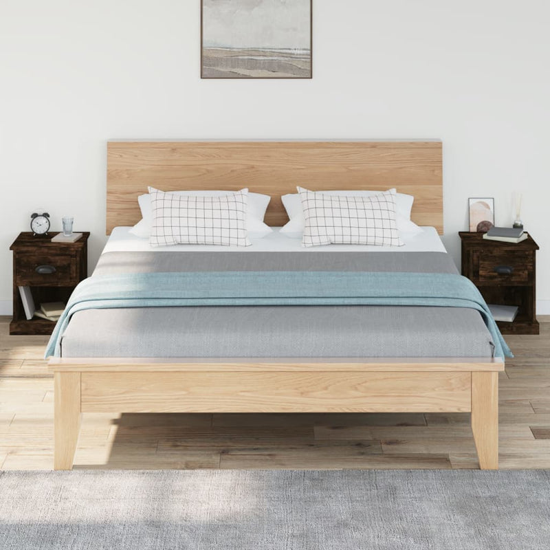 vidaXL 2 db füstös tölgy színű szerelt fa éjjeliszekrény 39x39x47,5 cm