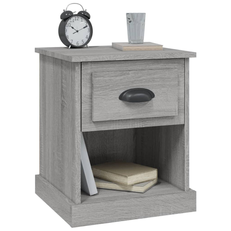 vidaXL 2 db szürke sonoma színű fa éjjeliszekrény 39 x 39 x 47,5 cm