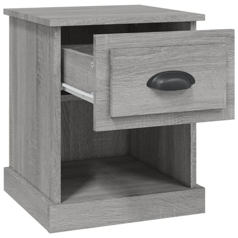 vidaXL 2 db szürke sonoma színű fa éjjeliszekrény 39 x 39 x 47,5 cm