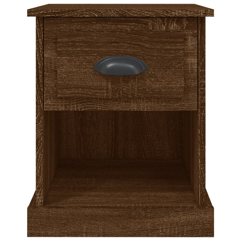 vidaXL 2 db barna tölgyszínű szerelt fa éjjeliszekrény 39x39x47,5 cm