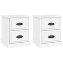 vidaXL 2 db fehér szerelt fa éjjeliszekrény 39 x 39 x 47,5 cm