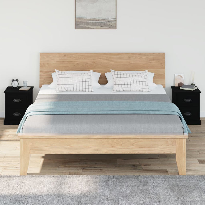 vidaXL 2 db fekete szerelt fa éjjeliszekrény 39 x 39 x 47,5 cm