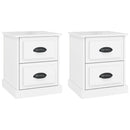 vidaXL 2 db magasfényű fehér szerelt fa éjjeliszekrény 39x39x47,5 cm