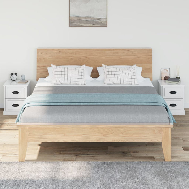 vidaXL 2 db magasfényű fehér szerelt fa éjjeliszekrény 39x39x47,5 cm