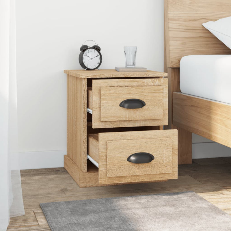 vidaXL 2 db sonoma tölgy színű szerelt fa éjjeliszekrény 39x39x47,5 cm