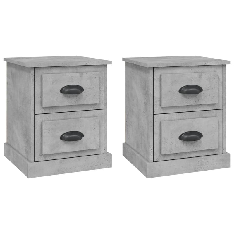vidaXL 2 db betonszürke szerelt fa éjjeliszekrény 39 x 39 x 47,5 cm
