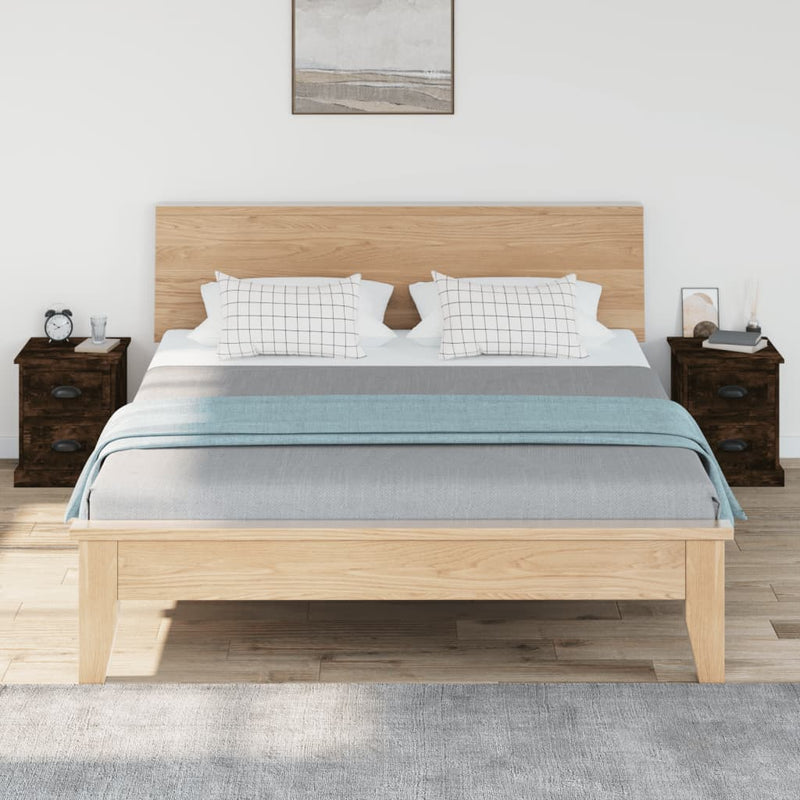 vidaXL 2 db füstös tölgy színű szerelt fa éjjeliszekrény 39x39x47,5 cm