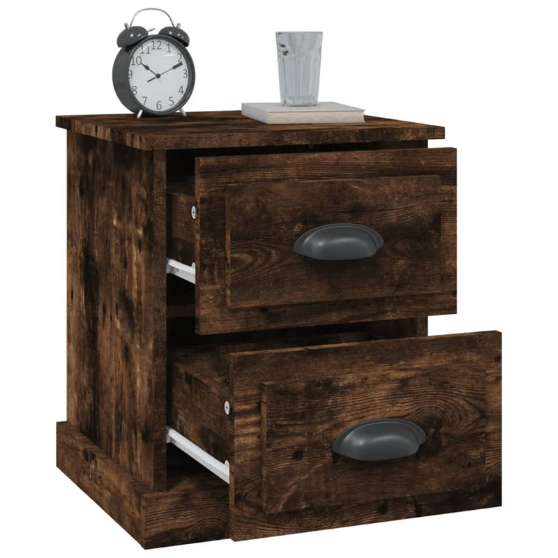 vidaXL 2 db füstös tölgy színű szerelt fa éjjeliszekrény 39x39x47,5 cm