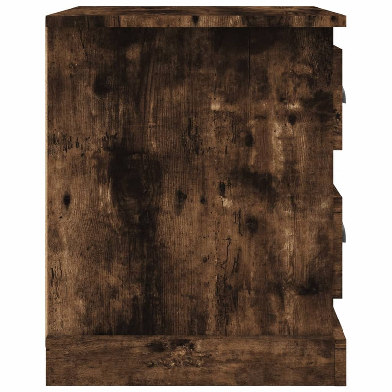vidaXL 2 db füstös tölgy színű szerelt fa éjjeliszekrény 39x39x47,5 cm