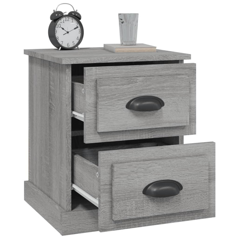 vidaXL 2 db szürke sonoma színű fa éjjeliszekrény 39 x 39 x 47,5 cm