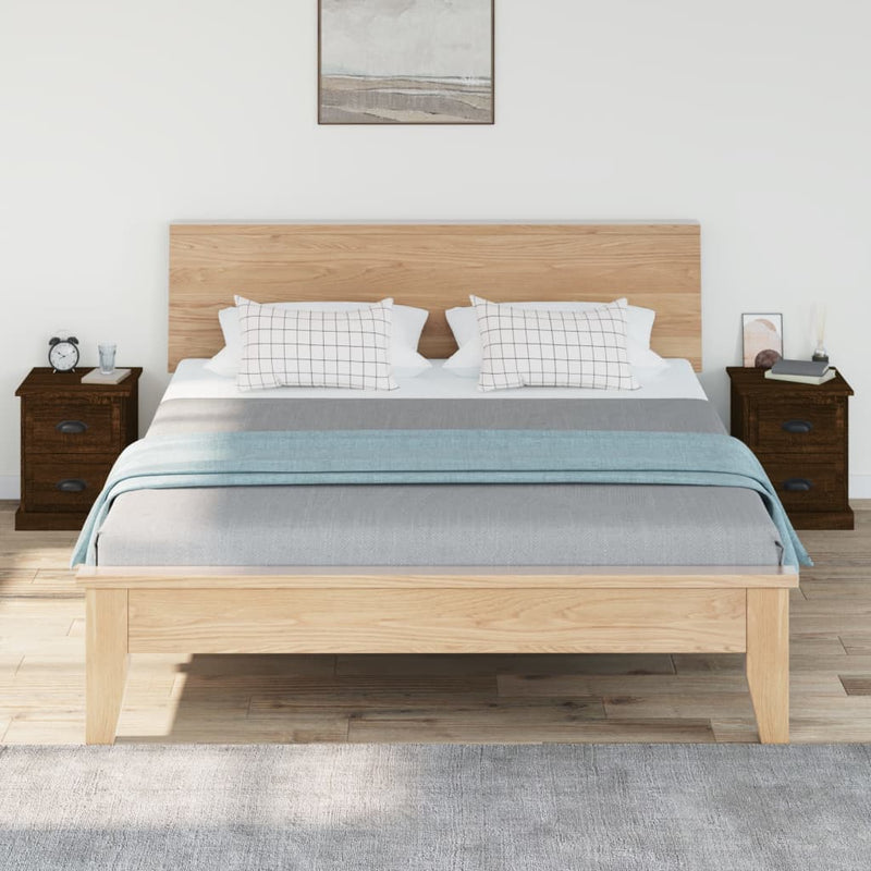 vidaXL 2 db barna tölgyszínű szerelt fa éjjeliszekrény 39x39x47,5 cm