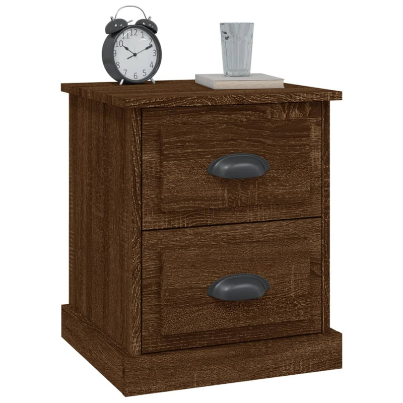 vidaXL 2 db barna tölgyszínű szerelt fa éjjeliszekrény 39x39x47,5 cm