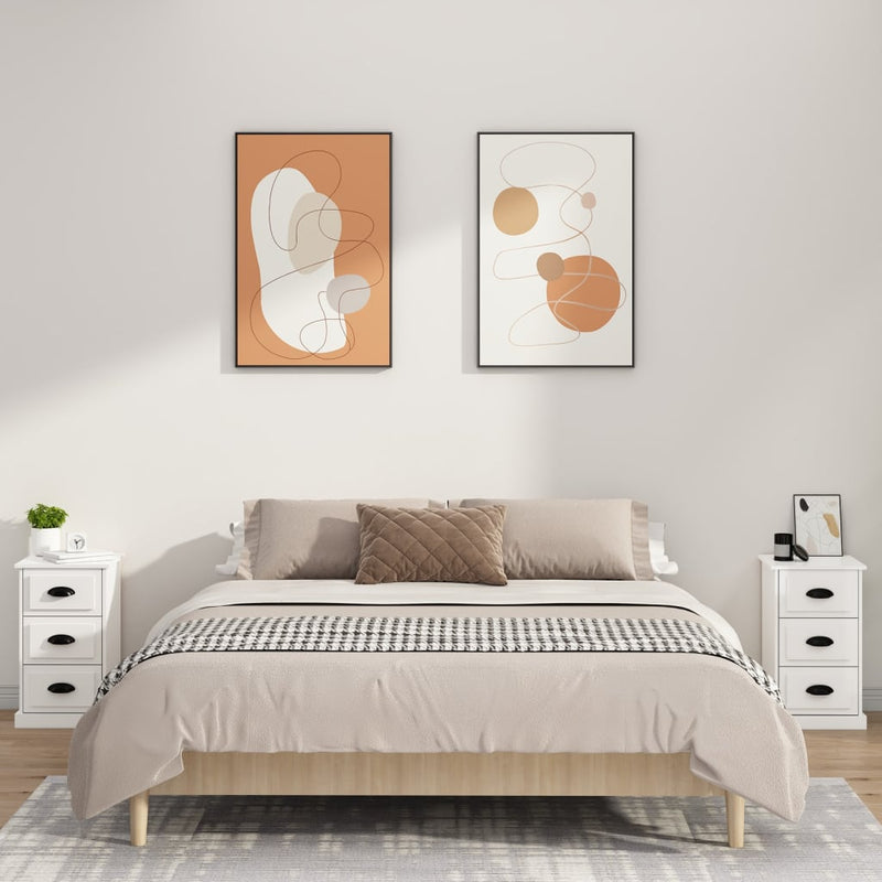 vidaXL magasfényű fehér szerelt fa éjjeliszekrény 39 x 39 x 67 cm
