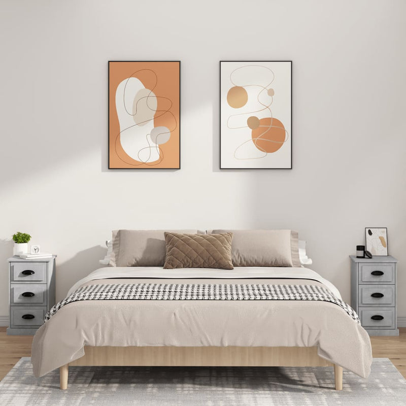 vidaXL betonszürke szerelt fa éjjeliszekrény 39 x 39 x 67 cm