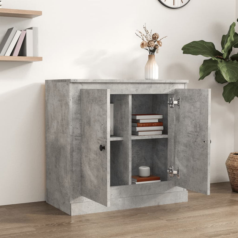 vidaXL betonszürke szerelt fa tálalószekrény 70x35,5x67,5 cm