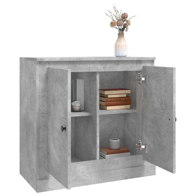 vidaXL betonszürke szerelt fa tálalószekrény 70x35,5x67,5 cm