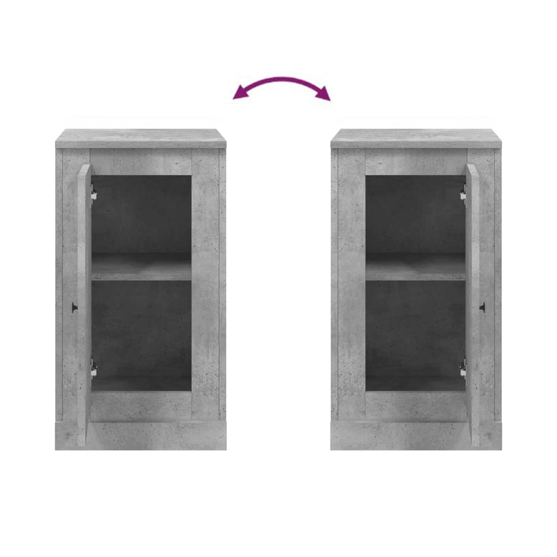 vidaXL betonszürke szerelt fa tálalószekrény 37,5x35,5x67,5 cm