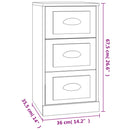 vidaXL fehér szerelt fa tálalószekrény 36x35,5x67,5 cm