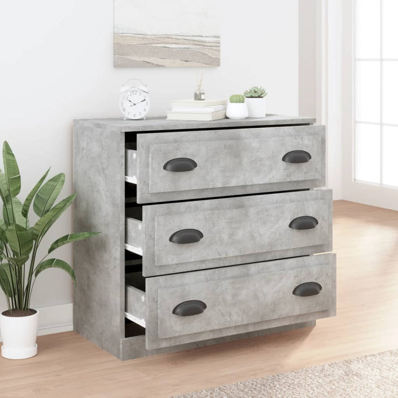 vidaXL betonszürke szerelt fa tálalószekrény 70x35,5x67,5 cm