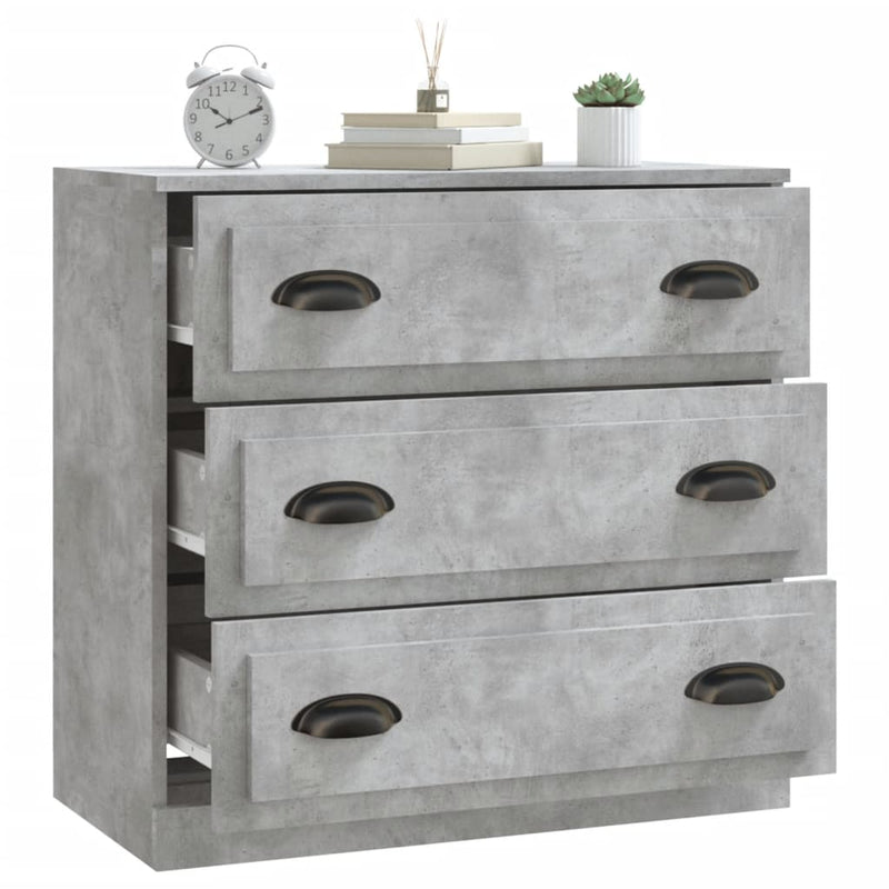 vidaXL betonszürke szerelt fa tálalószekrény 70x35,5x67,5 cm