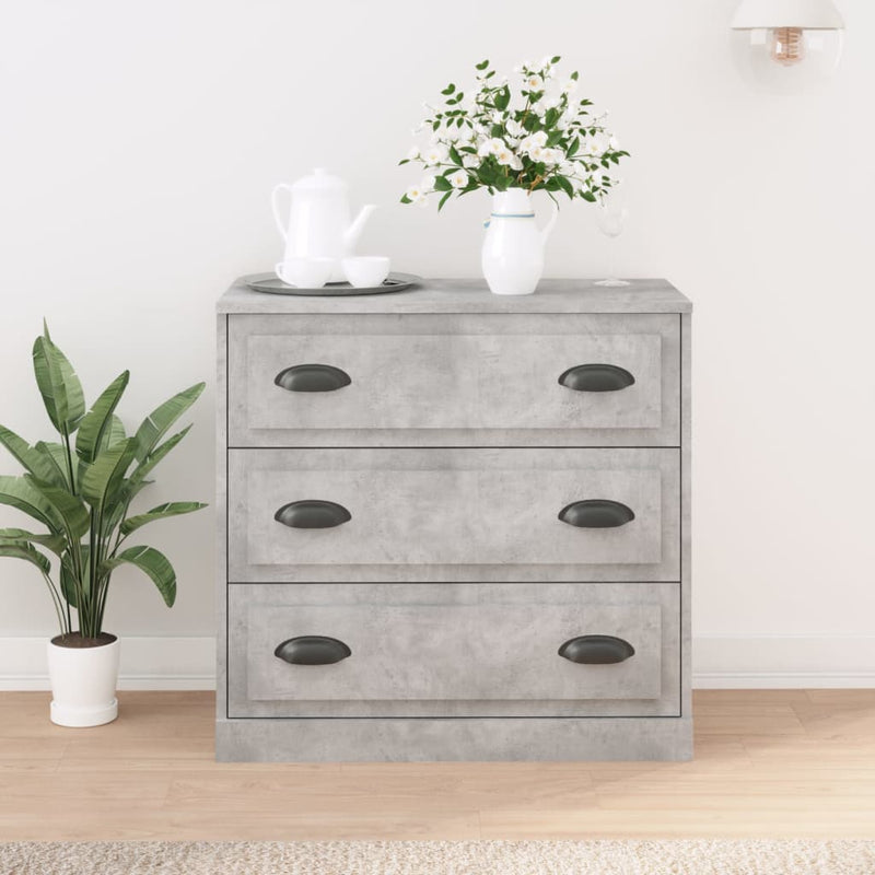 vidaXL betonszürke szerelt fa tálalószekrény 70x35,5x67,5 cm