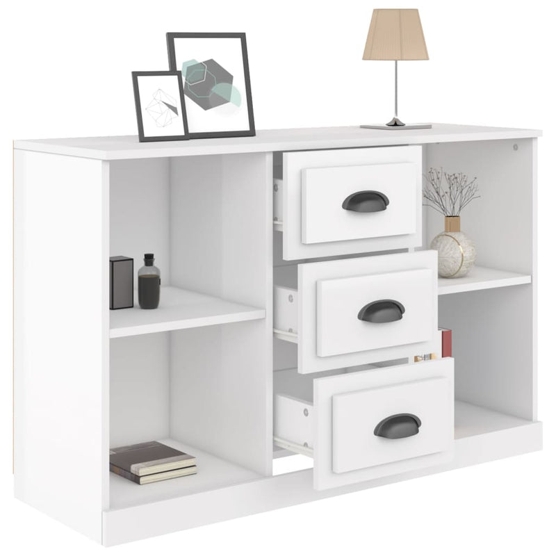 vidaXL magasfényű fehér szerelt fa tálalószekrény 104,5x35,5x67,5 cm