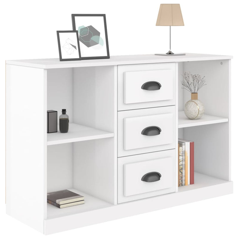 vidaXL magasfényű fehér szerelt fa tálalószekrény 104,5x35,5x67,5 cm