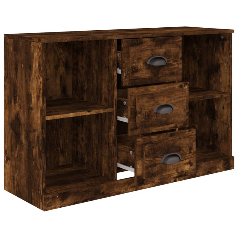 vidaXL füstös tölgy színű szerelt fa tálalószekrény 104,5x35,5x67,5 cm