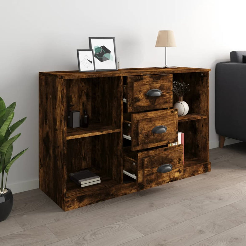 vidaXL füstös tölgy színű szerelt fa tálalószekrény 104,5x35,5x67,5 cm