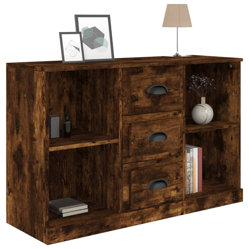 vidaXL füstös tölgy színű szerelt fa tálalószekrény 104,5x35,5x67,5 cm